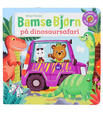 Forlaget Carlsen Book - Soft Toy Bear on a dinosaur safari