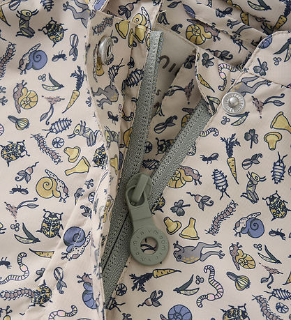 Minymo Rain Jacket - PE - Timber Wolf w. Print