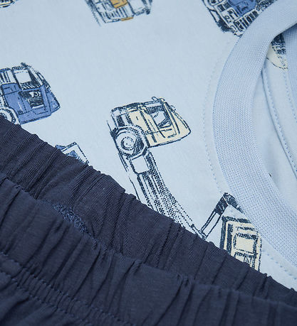 Minymo Shortsset - T-shirt/Shorts - Skyway m. Lastbilar