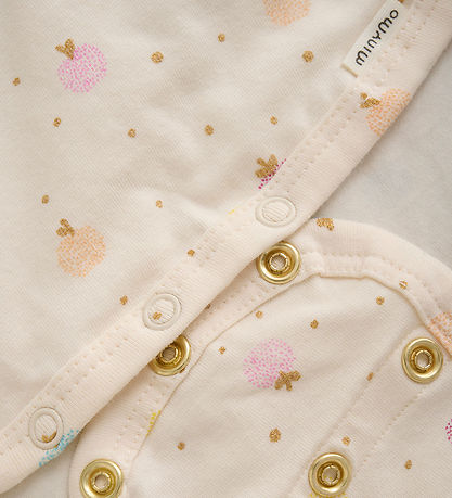 Minymo Bodysuit l/s - White Swan w. Apples