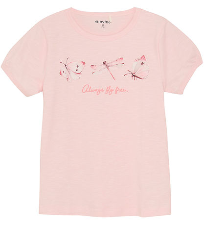 Minymo T-shirt - Rose Quartz w. Print