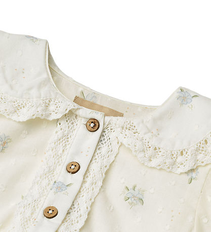 Wheat Dress - Adele - Blue Flowers w. Lace