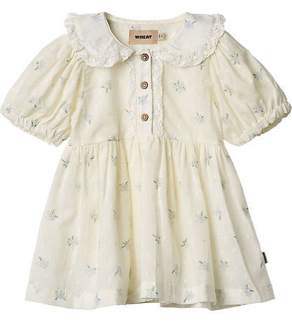 Wheat Dress - Adele - Blue Flowers w. Lace