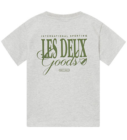 Les Deux T-shirt - Varor - Snow Melange/Gräslök Green
