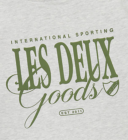 Les Deux T-shirt - Varor - Snow Melange/Gräslök Green