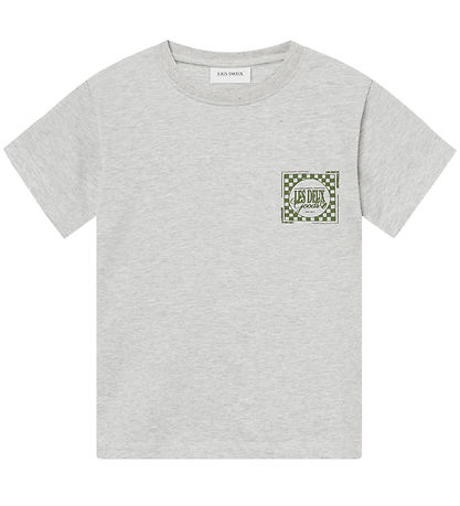 Les Deux T-shirt - Varor - Snow Melange/Gräslök Green