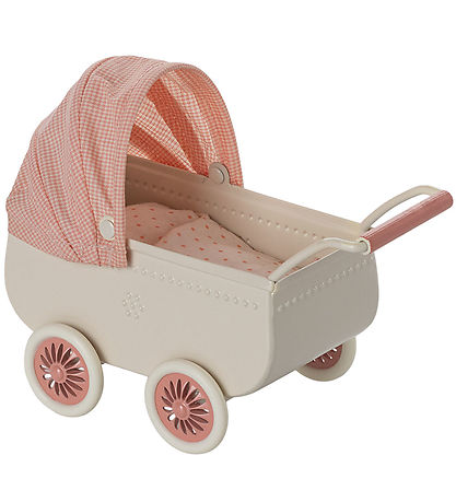 Maileg Miniature Doll Stroller - Mouse - Coral