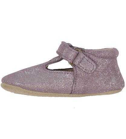 Melton Ballerina Hausschuhe - Mary Jane - Purple Dove m. Glitzer