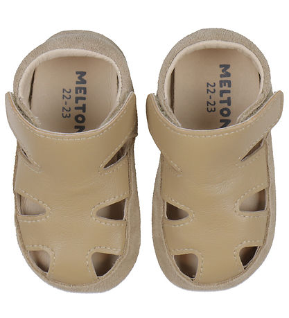 Melton Leder-Krabbelschuhe - Desert Taupe