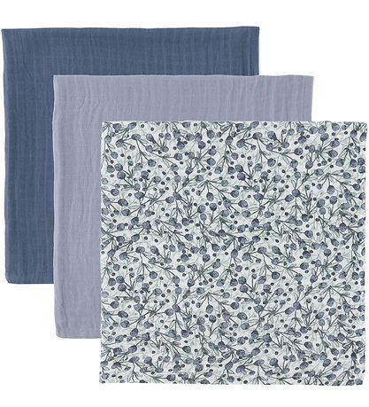 Sebra Muslin Cloths - 3-Pack - 75x75 cm - Blue Olive/Forest Lake