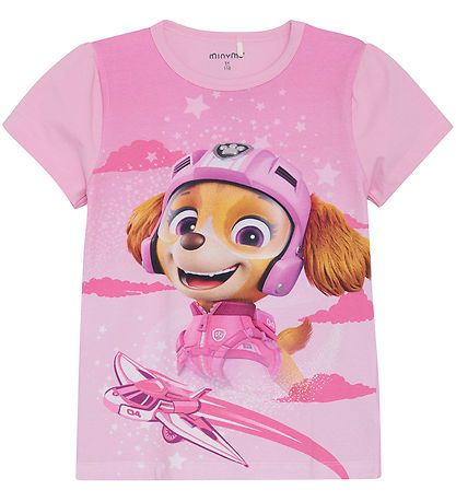 Minymo Stuttermabolur - Paw Patrol - Light Rose