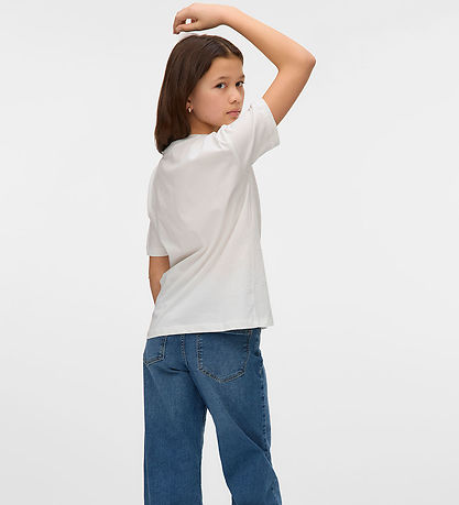 Vero Moda Girl Stuttermabolur - VmSparkly - Snow White/Rhineston