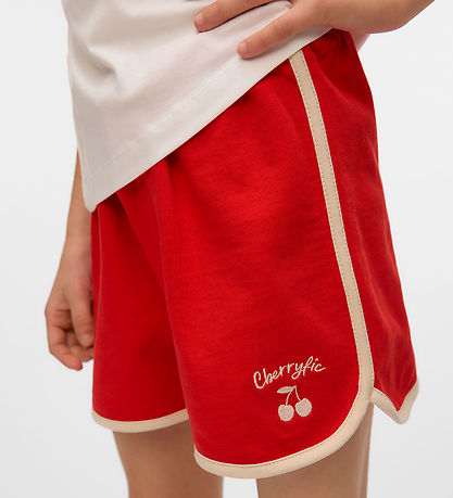 Vero Moda Girl Sweatshort - VmBrenda - Fiery Red/Cherryfic