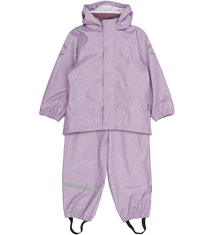 Mikk-Line Regnföt M. axlaböndum - PU - Lavender Aura M. Gull dop