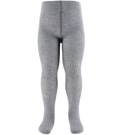 GoBabuGo Strumpbyxor m. Halkskydd - Bambu - Grey Melange
