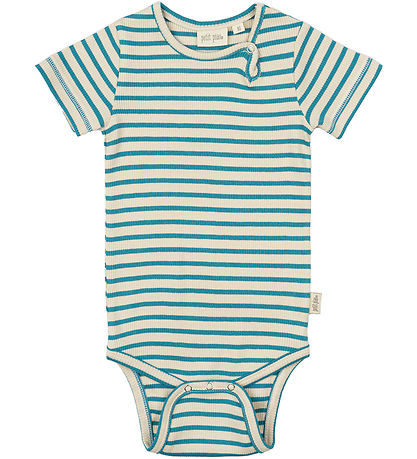 Petit Piao Samfella c/o - Rib - Modal - Grænblár/Dark Off White