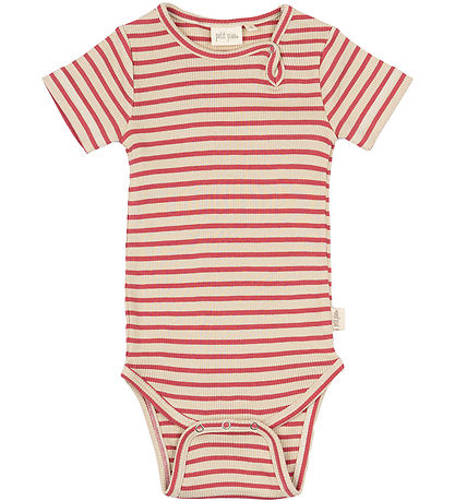 Petit Piao Samfella c/o - Rib - Modal - Light Berry/Dark Off Whi