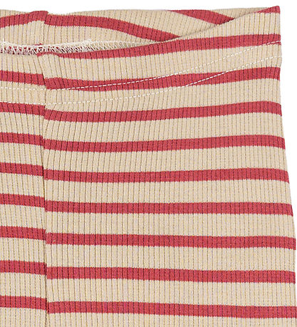 Petit Piao Leggings - Rib - Modal - Light Berry/Dark Off White
