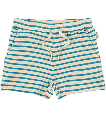 Petit Piao Shorts - Rib - Modal - Türkis/Dark Off White