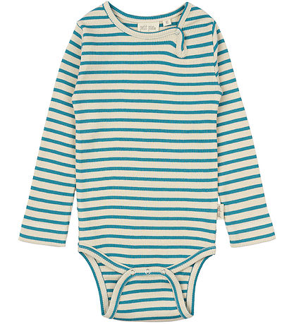 Petit Piao Samfella l/e - Rib - Modal - Grænblár/Dark Off White