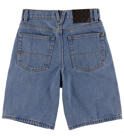 Vans Farkkushortsit - Check-5 - Baggy - Stonewash/Sininen