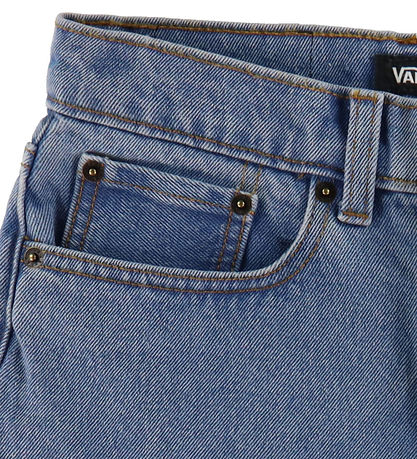 Vans Farkkushortsit - Check-5 - Baggy - Stonewash/Sininen