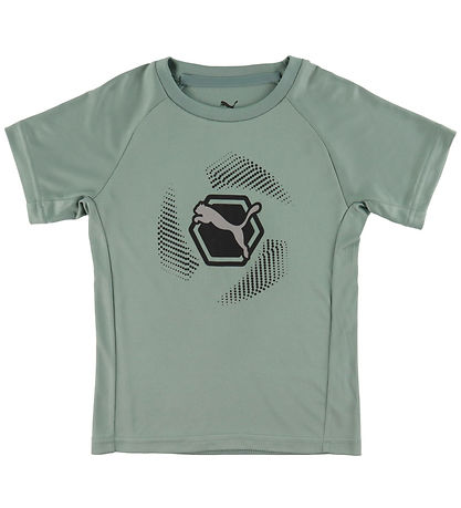 Puma Stuttermabolur - Active Sports Grafík - Green Tungl