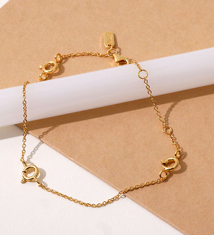 Design Letters Armband - Ruth Anchor Berlock Lock - 18k guldplät