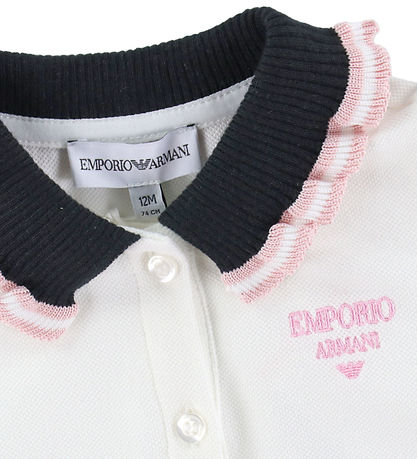 Emporio Armani Kjóll - Off White/Dökkblátt