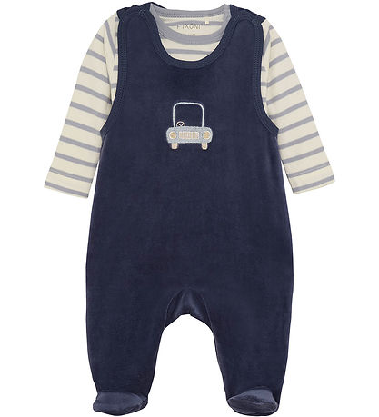 Fixoni Sparkdräkt m. Body l/ä - Velour - Indigo Blue