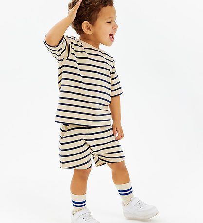 The New Shorts - Service Night - Mood Indigo Striped
