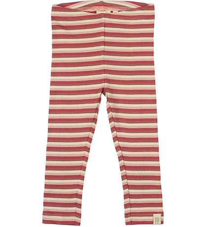 Petit Piao Leggings - Rib - Modal - Light Berry Multi Stripe