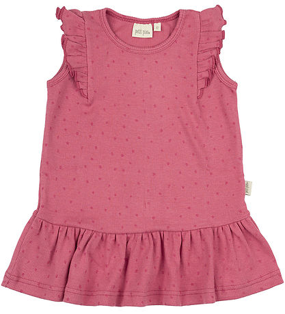 Petit Piao Kleid - Rib - Modal- Frill Dot - Light Berry