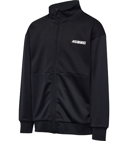 Hummel Cardigan - Waffle Fabric - hmlOdin Zip - Black/Asphalt
