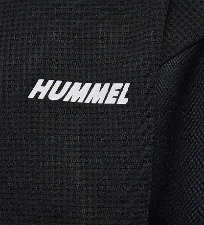 Hummel Cardigan - Waffle Fabric - hmlOdin Zip - Black/Asphalt