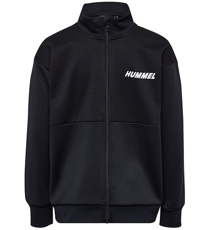 Hummel Cardigan - Waffle Fabric - hmlOdin Zip - Black/Asphalt