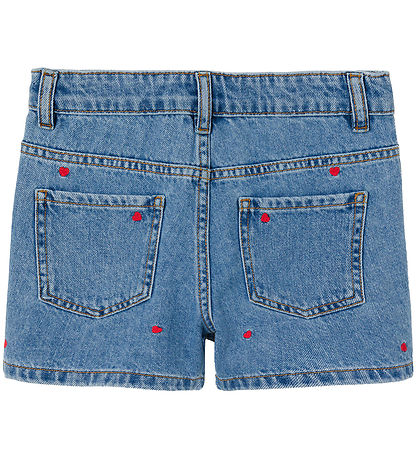 Name It Shorts - NkfBella - Noos - Medium+ Blue Denim/Heart EMBR