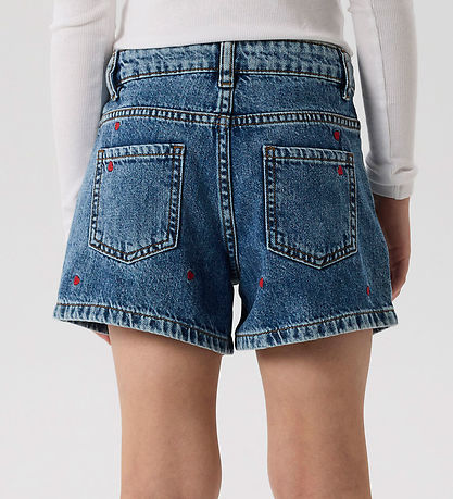 Name It Shorts - NkfBella - Noos - Medium+ Blue Denim/Heart EMBR