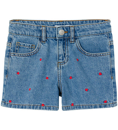 Name It Shorts - NkfBella - Noos - Medium+ Blue Denim/Heart EMBR