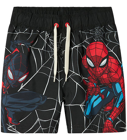 Name It Sund stuttbuxur - Nmm Magi - Spider-Man - Svart