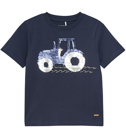 Minymo T-shirt - Blue Nights w. Reversible Sequins
