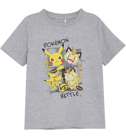 Minymo Stuttermabolur - Pokémon - Grey Melange