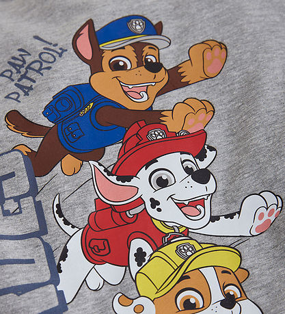 Minymo Stuttermabolur - Paw Patrol - Grey Melange
