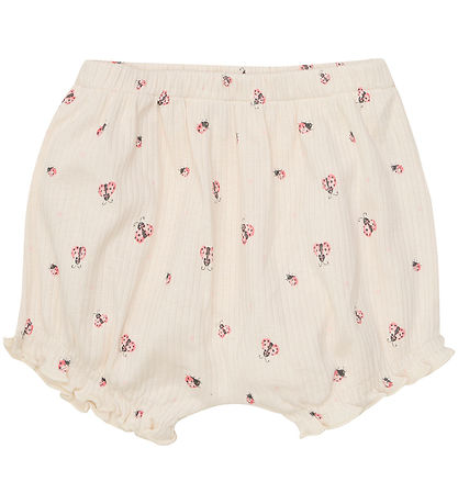 Minymo Shortsit - Shortsit/T-paita - Joustinneule - White Swan