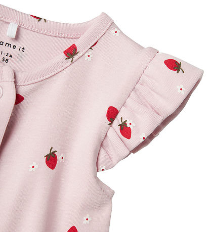 Barboteuse d'Été Name It - NbfFilly - Light Lilac av. Fraise