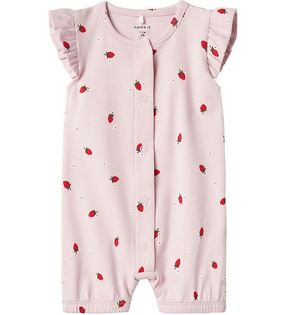 Barboteuse d'Été Name It - NbfFilly - Light Lilac av. Fraise