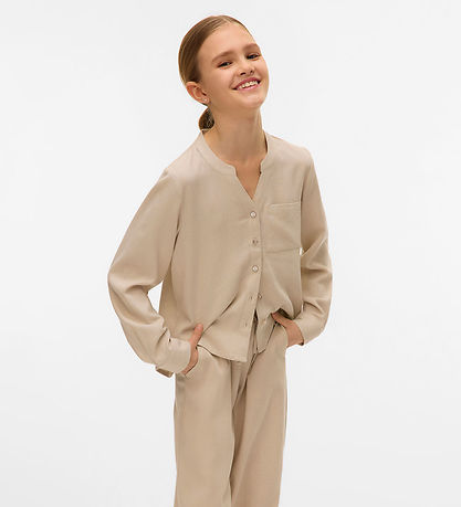 Vero Moda Girl Shirt - VmMymilo - V-Neck - Silver Lining