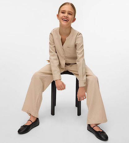 Vero Moda Girl Shirt - VmMymilo - V-Neck - Silver Lining