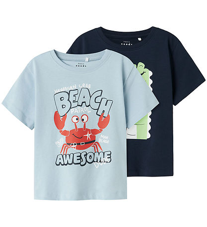 Name It T-Shirt - NmmVagno - 2er-Pack - Himmlisch Blue/Navy Blaz