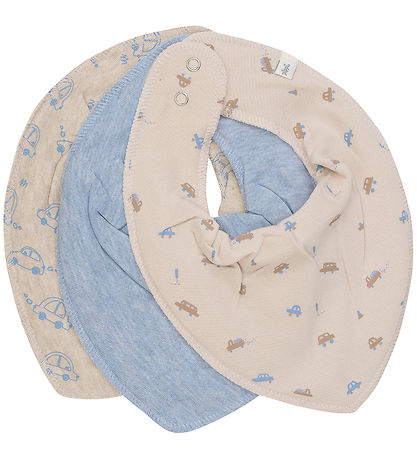 Pippi Teething Bib - Pointy - 3-Pack - Blue Fog